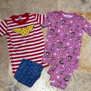 Hanna Andersson Red Striped and Pink Wonder Pajama Set